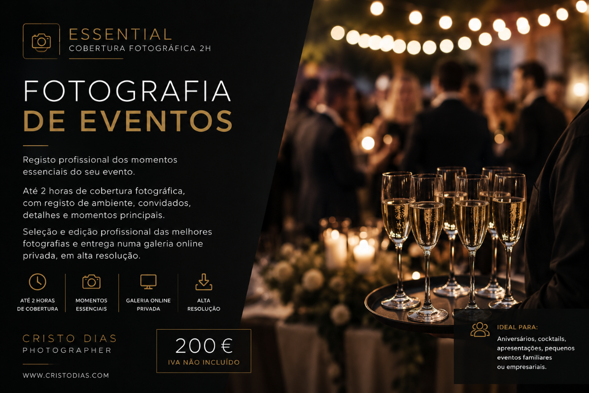 Capa de 1. ESSENTIAL — Cobertura Fotográfica 2h
